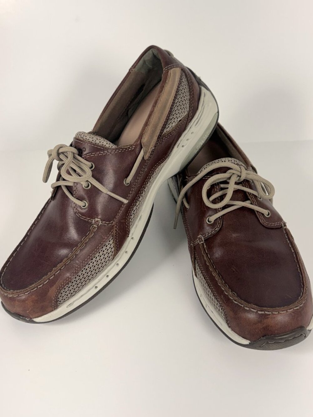 Dunham Captain Mesh Leather Men’s Brown Boat Shoe | Size 11.5 D | MCN410BN